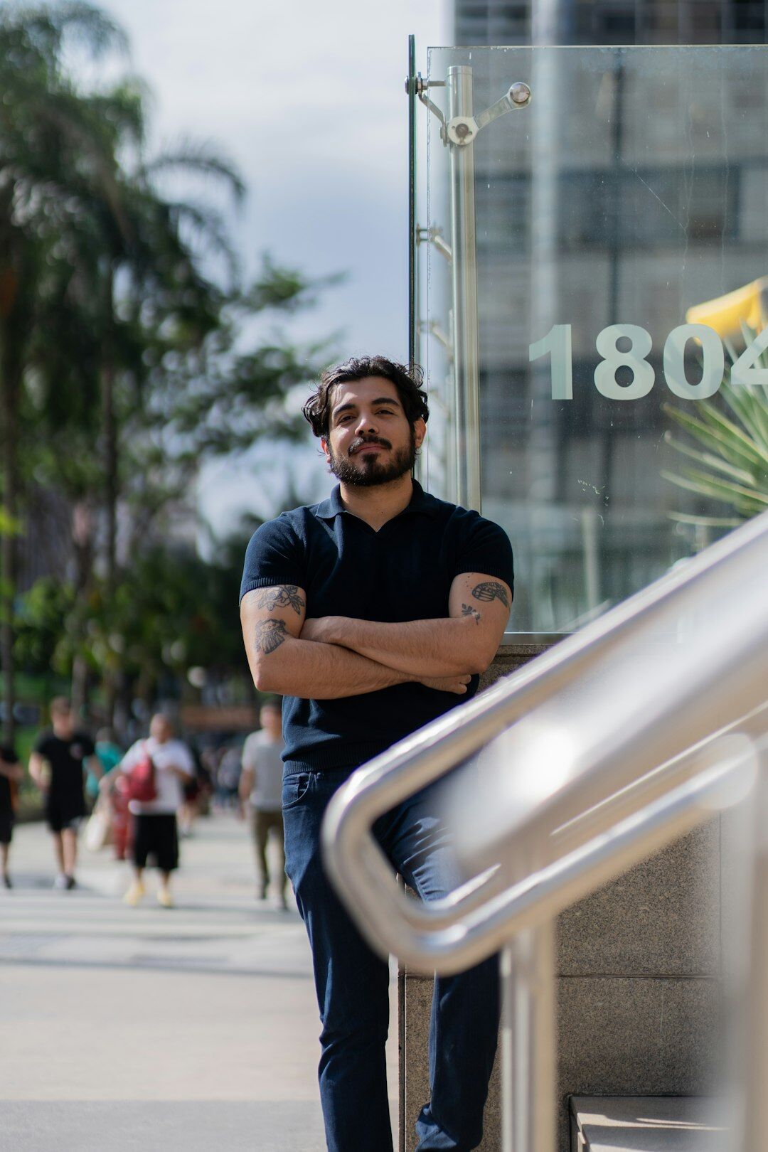 Brazilian man mentor smiling in casual professional attire